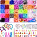 AOKITO 2500+ Loom Bänder Set für Kinder, 32 Farben DIY Gummibänder mit Perlen