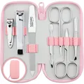 Maniküre Set Solingen in Leder Etui rosa - Made in Germany Solingen 7-teilig