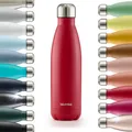 Blumtal Trinkflasche 1000 ml Edelstahl - auslaufsichere Isolierflasche - BPA-freie Trinkflasche kalt & warm - doppelwandige Insulated Bottle - rostbeständige Isolierflasche Rot