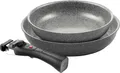 BALLARINI Tower - Set of Bratpfannen und Stielkasserolle (20 + 28 cm, mit Stielkasserolle of 16 cm, Keramikbeschichtung, induktionsgeeignet, abnehmbarer Griff, Aluminium)