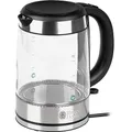 Russell Hobbs Wasserkocher Glas [1,7l, 2200W] Edelstahl (blaue LED Beleuchtung, 1-Tassen-Option, herausnehmbarer Kalkfilter, Wasserstandsanzeige mit Füllmengenmarkierung) Teekocher 21600-57