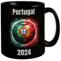 speecheese Tasse Fußball Portugal Flagge Tasse in Schwarz