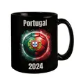 Fußball Portugal Flagge Tasse in Schwarz