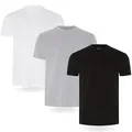 Fm London Herren-t-shirt (3/5er-pack) Herren T-Shirt , Schwarz, Grau, Weiß (3er-pack), L