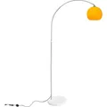 CCLIFE LED Bogenleuchte Bogenlampe Stehlampe Standleuchte Lampe Wohnzimmerlampe weißE27, Color:Orange,höhenverstellbar 145-220cm - Orange/Weiß