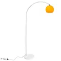 CCLIFE LED E27 Bogenlampe höhenverstellbar Marmorfuß weiß orange Stehlampe Stehleuchte Standleuchte Bogenleuchte Bogenstandleuchte, Farbe:Orange, höhenverstellbar 145-220 cm
