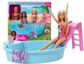 BARBIE DOLL SWIMMING POOL set with Barbie GHL91 doll