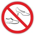 Verbots-Aufkleber Schuhe verboten I rund Ø 10 cm I hin_124