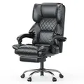 Rattantree Chefsessel, Schwarz, Leder, 62x117x71 cm, Arbeitszimmer, Bürostühle, Chefsessel