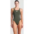 Badeanzug Damen arena Swim Tech Multi Einfarbig - Dark Sage-artic Lime - 32