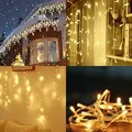 Salcar 6 x 1 m 300 LED Lichterkette Eisregen Weihnachten Beleuchtung Lichtervorhang 9 Beleuchtungsmodi & Memory-Funktion - Weiß