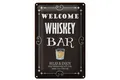 Femer GmbH Metallschild Hinweis 30x40 cm Welcome WHISKEY Bar Relax and enjoy, (1 St), gewölbte Oberfläche, abgerundete Ecken, umgeschlagene Kanten