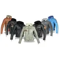 Alpha Speeds Motorradjacke - /Freizeit Herren Lammlederjacke Bikerjacke Highway 11 (Abnehmbares Innenfutter und Kapuze, (NEUE VERSION 2025) Aus weichem Lammleder, inkl. einsetzbarer Protektoren weiß 3XL
