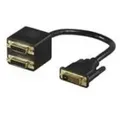 Wentronic Goobay DVI-Stecker > 2x DVI-Buchse, DVI-D-Stecker Dual-Link (24+1-Pin), Schwarz