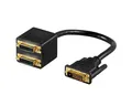 Goobay DVI Y-Adapter, DVI Stecker 24+1 auf 2x DVI Buchse Adapter