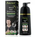Instant Black Hair Shampoo, Haarfärbeshampoo für Männer & Frauen- Einfach zu benutzen -100% Grauabdeckung- Einfach & schnell - Hält 30 Tage 3 in 1 Schwarzes Haarfärbemittel (Flaschen)