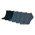 PUMA 3 Paar Unisex Herren Damen Sportsocken Kurzsocken Sneaker Socken, Farbe:Blau, Größe:39-42, Artikel:-460 denim blue
