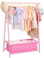 Yorbay Kleiderständer Kinder mit Aufbewahrungsbox, 86x36x106 cm, (Kleiderstange für Kinder), Klappbar