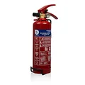 Smartwares 10.018.56 Pulverlöscher – 1 kg – für ABC Brände – mit Halterung und Manometer – Rot
