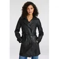 Mauritius Ledermantel GWTaresa (2-tlg., mit Bindegürtel) Leder-Trenchcoat mit Bindegürtel schwarz 38 (M)