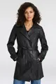 Ledermantel "GWTaresa", (2 tlg mit Bindegürtel), Leder-Trenchcoat mit Bindegürtel, Gr. 38 (M), black