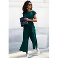 LASCANA Culotte-Overall mit Knotendetail in der Taille, femininer Jumpsuit, festlich grün 34