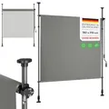 STEELSØN Serelia Senkrechtmarkise 150x310 cm – Vertikalmarkise außen in Grau – Sichtschutz Balkon wetterfest – Klemmmarkise als Sonnenschutz & Windschutz – Balkonmarkise ohne Bohren – Outdoor-Rollo