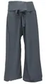 GURU SHOP Fischerhose aus Viskose, Fisherman Pants, Wickelhose, Yogahose - Dunkelgrau, Herren/Damen