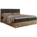 MKS Boxbett, Dunkelgrau, Textil, 2-Sitzer, H3, 7-Zonen, Rechteckig, 200x200 cm, Schlafzimmer, Betten, Boxspringbetten