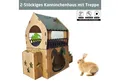 Jungengel Tierhaus XL Kaninchenhaus Hasenhaus Nagerhaus Kaninchenhütte Hasenhütte, XL - Maße: 65x70x30 cm, Inkl. Montageanleitung, Inkl. Futterstation