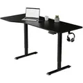 Juskys Schreibtisch, Schwarz, Holz, 160x117x60 cm, Arbeitszimmer, Schreibtische, Bürotische