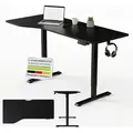 Juskys Höhenverstellbarer Schreibtisch 160x75cm - Elektrisch stufenlos verstellbar Bürotisch Sitz- & Stehtisch Speicherplatz Memory-Funktion - Sc... - Schwarz