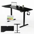 Juskys Höhenverstellbarer Schreibtisch 160x75cm - Elektrisch stufenlos verstellbar Bürotisch Sitz- & Stehtisch Speicherplatz Memory-Funktion - Schwarz