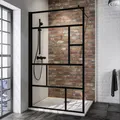 SCHULTE Duschwand "Alexa Style 2.0", BxH: 120 x 200 cm, ESG, Walk-In, Ecke - schwarz