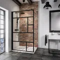 Schulte Alexa Style 2.0 Black Style Duschwand Walk-In Dekor Atelier 1 Schwarz...