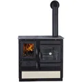 GLOBEFIRE Holzherd "Alhena", beige, Stahl, 7 kW, Dauerbrand geeignet