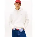 Tommy Jeans Hoodie TJM REGULAR FLAG mit bestickten Markenlogo auf Brusthöhe weiß L (50)