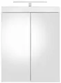 Spiegelschrank "Avena", Badezimmerschrank wahlweise mit LED-Beleuchtung - (B/T/H) 60/17/77 cm, weiß matt/weiß Hochglanz B/H/T: 60 cm x 77 cm x 17 cm