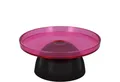 meytrade Dekoschale doppelseitig wendbar Glas 2 in 1 Obstschale mit Fuss pink & schwarz