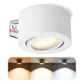 SSC-LUXon CELI-1WM LED Aufbauspot weiß rund - dimmbar & schwenkbar - 3CCT Lichtfarben - Aufbau Deckenstrahler 230V 6W