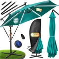 KESSER® Ampelschirm Alu Sonnenschirm mit LED Solar Inkl. Abdeckung & Fernbedienung
