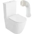 Lavita | Stand WC - Kompakt WC Nautilius - Weiß - 60,5 X 38 X 80 Cm - Ohne Spülrand - mit Soft-Close-Sitz Duroplast - Weiß