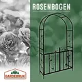 Rosenbogen Rosensäule verschiedene Modelle Metall Rankhilfe Rankgitter Garten, Model:1x Rosenbogen mit Tor - Stil 1