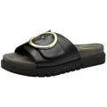 Tamaris WIDE FIT MultiAdjustable, comfortFit aus Leder Pantolette MultiAdjustable schwarz|weiß 37 EU