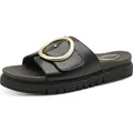 Tamaris Comfort Pantolette - Schwarz Leder : 37 : Normal Größe: 37 Weite: Normal - Schwarz - 37