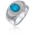Kuzzoi Siegelring Herrren Siegelring Türkiser Howlith 925 Silber silberfarben 66 mm
