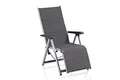 Kettler BasicPlus Padded Relaxsessel, Silber/anthrazit, Alu/Textilene, 0301216-9000, verstellbare Rückenlehne
