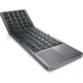 Aplic faltbare Mini Bluetooth Tastatur mit Touchpad - faltbares Keyboard im Super Slim Design - Grau