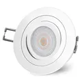 SSC-LUXon RF-2 LED Einbaustrahler ultra flach 4W neutralweiß mit fourSTEP Dimmen ohne Dimmer - Downlight weiss 230V schwenkbar