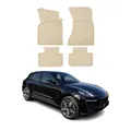 OMAC Gummimatten Fußmatten kompatibel mit Porsche Macan 2014-2018 TPE Automatten Beige 4X